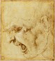 Saraceni Carlo (attr.)-Testa di vecchio, con la bocca spalancata, di profilo verso sinistra